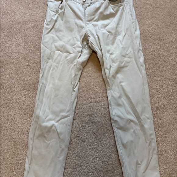 Theory Men's Slim Straight Cream Jeans - Picture 1 of 2